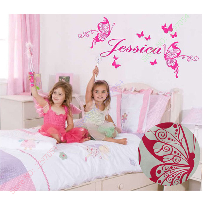 Mới Bướm Cá Tính Tên Vinyl Dán - đánh giá và giá Baby Nursery Decor Girl