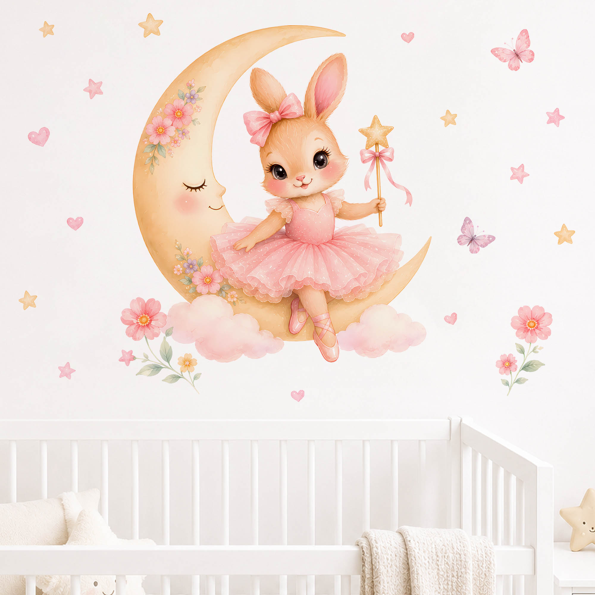 Watercolor Ballerina Bunny Moo - đánh giá và giá Baby Nursery Decor Girl