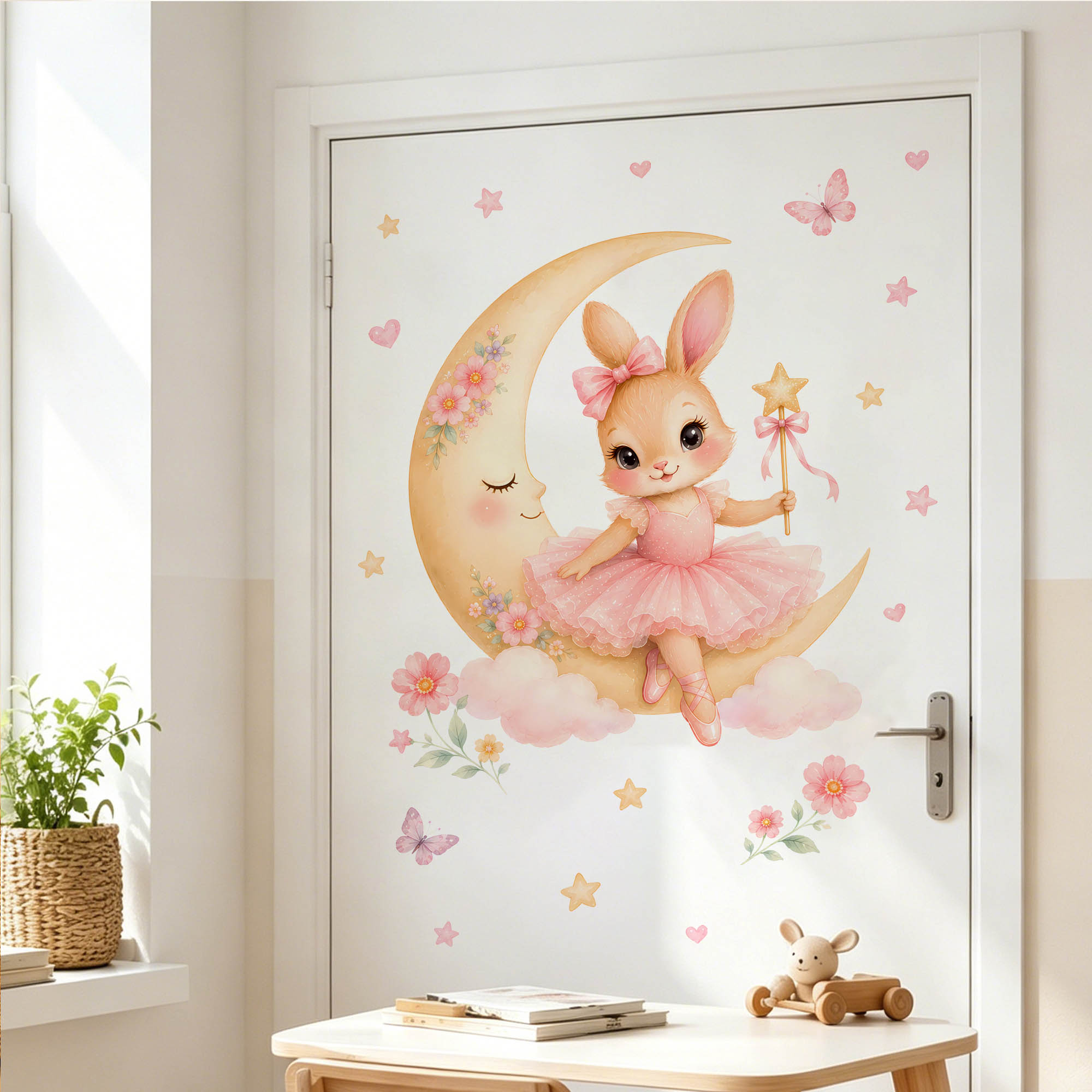 Watercolor Ballerina Bunny Moo - đánh giá và giá Baby Nursery Decor Girl