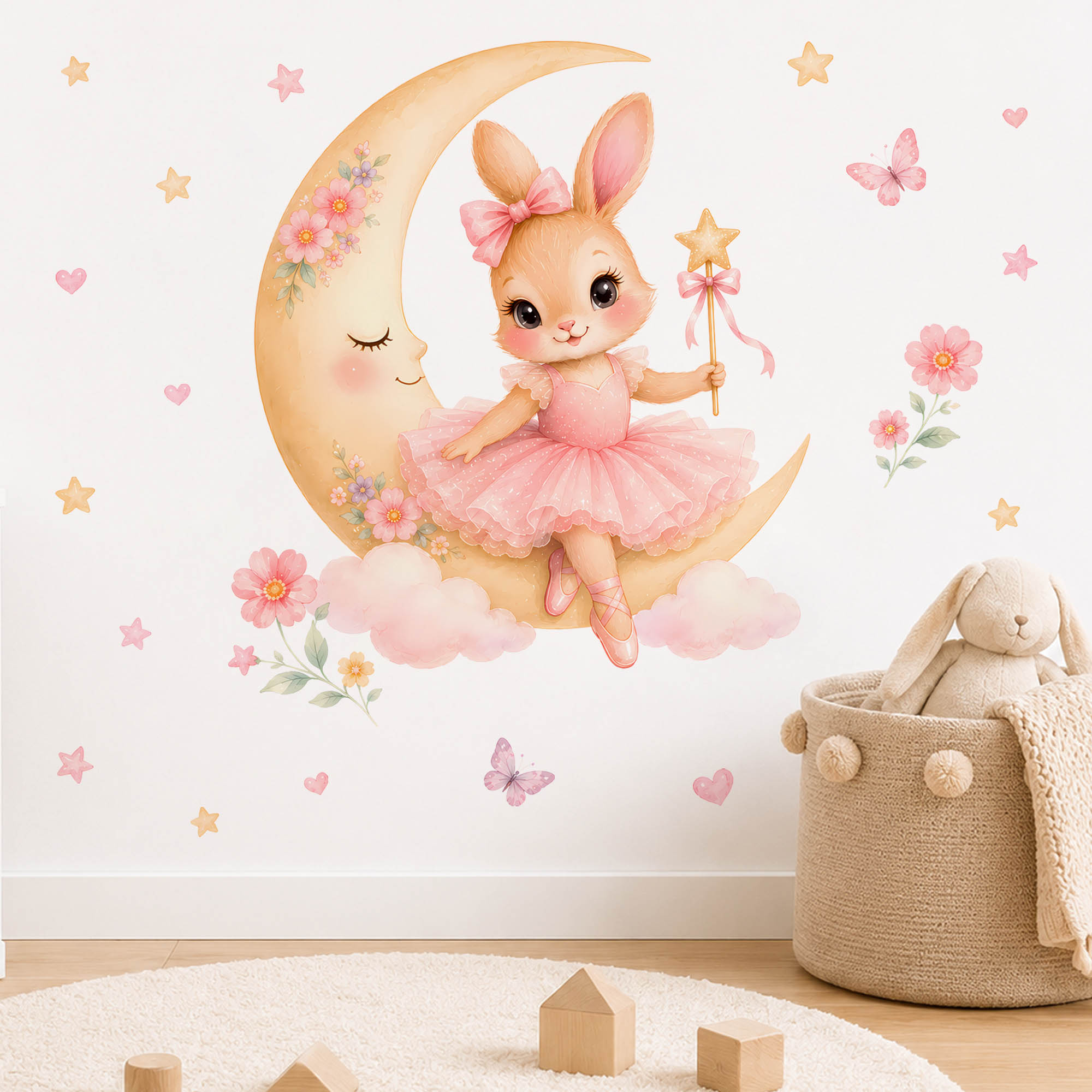 Watercolor Ballerina Bunny Moo - đánh giá và giá Baby Nursery Decor Girl